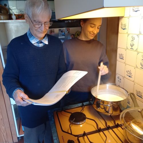 Cécile et Jean-François dans la cuisine de Morsang